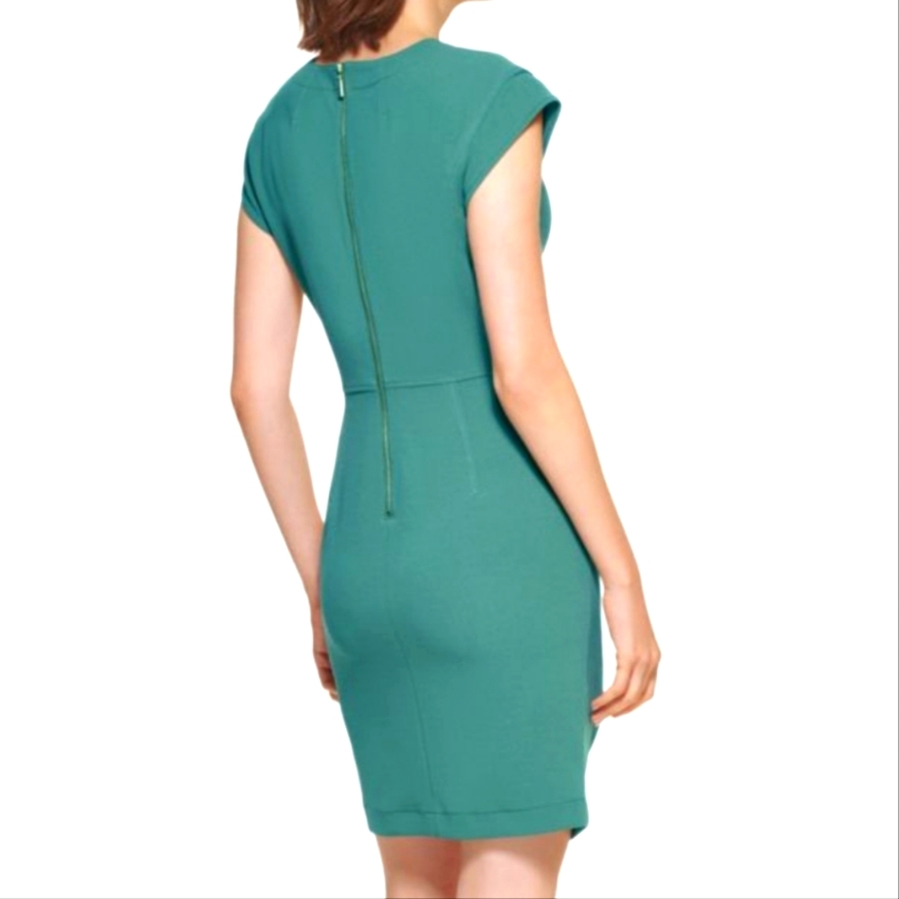 NWT CALVIN KLEIN | Ruched Button Detail Mini Sheath Dress - Picture 3 of 9